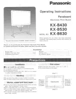 Panasonic Panaboard KX-B430 Operating Instructions Manual preview