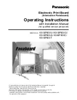 Предварительный просмотр 1 страницы Panasonic Panaboard KX-BP800U Operating Instructions Manual