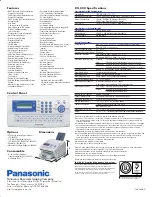 Предварительный просмотр 6 страницы Panasonic Panafax DX-800 Specifications