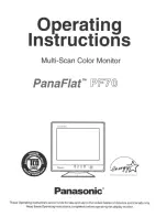 Panasonic PanaFlat PF70 Operating Instructions Manual предпросмотр