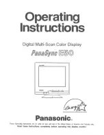 Panasonic PANASYNC E50 Operating Instructions Manual preview