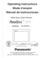 Предварительный просмотр 1 страницы Panasonic PANASYNC E70 User Manual