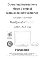 Preview for 1 page of Panasonic PANASYNC PRO P110I User Manual