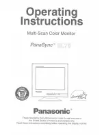 Предварительный просмотр 1 страницы Panasonic PanaSync SL70 User Manual