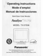 Preview for 1 page of Panasonic PANASYNC TX-D7S36 User Manual