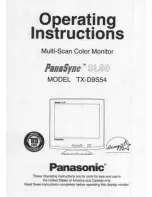 Panasonic PANASYNC TX-D9S54 User Manual preview