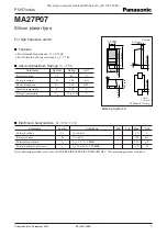 Panasonic PIN Diodes MA27P07 Specifications preview