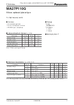 Предварительный просмотр 1 страницы Panasonic PIN diodes MA27P110G Specifications