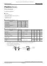 Предварительный просмотр 1 страницы Panasonic PIN Photodiodes PNZ334 (PN334) Specification Sheet