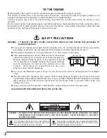 Preview for 2 page of Panasonic PLC-XF31 Owner'S Manual