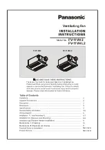 Preview for 1 page of Panasonic PSCFV11VH2 Installation Instructions Manual