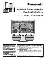 Предварительный просмотр 1 страницы Panasonic PT-40LC12 Operating Manual