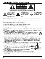 Предварительный просмотр 2 страницы Panasonic PT-40LC12 Operating Manual