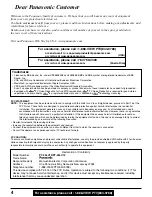 Предварительный просмотр 4 страницы Panasonic PT-40LC12 Operating Manual