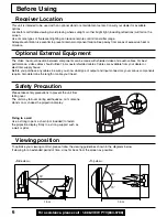 Предварительный просмотр 6 страницы Panasonic PT-40LC12 Operating Manual