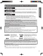 Preview for 3 page of Panasonic PT-44LCX65-K Operating Instructions Manual