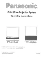 Panasonic PT-46G40 Operating Instructions Manual preview