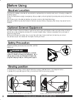 Предварительный просмотр 6 страницы Panasonic PT-50LC13 - 50" Rear Projection TV Operating Instructions Manual