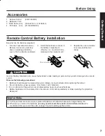 Предварительный просмотр 7 страницы Panasonic PT-50LC13 - 50" Rear Projection TV Operating Instructions Manual