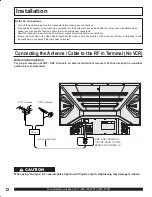 Предварительный просмотр 12 страницы Panasonic PT-50LC13 - 50" Rear Projection TV Operating Instructions Manual