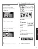 Предварительный просмотр 67 страницы Panasonic PT-50LC13 - 50" Rear Projection TV Operating Instructions Manual