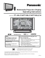 Panasonic PT-50LC14 - 50" Rear Projection TV Operating Instructions Manual preview