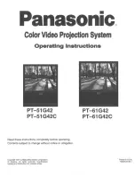 Предварительный просмотр 1 страницы Panasonic PT-51G42 Operating Instructions Manual