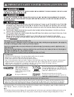 Preview for 3 page of Panasonic PT-52LCX35-B Operating Operating Instructions Manual