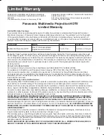 Предварительный просмотр 71 страницы Panasonic PT-56DLX25 Operating Instructions Manual