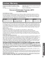 Preview for 83 page of Panasonic PT 56DLX76 Operating Instructions Manual