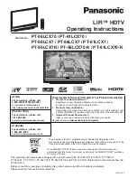 Panasonic PT-56LCX70 - 56" Rear Projection TV Operating	 Instruction preview