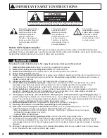 Предварительный просмотр 2 страницы Panasonic PT-60LCX64-B Operating Instructions Manual