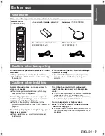 Preview for 9 page of Panasonic PT-AE1000E Operating Instructions Manual