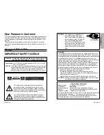 Preview for 2 page of Panasonic PT-AE200 Operating Instructions Manual