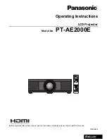 Panasonic PT-AE2000E Operating Instructions Manual preview