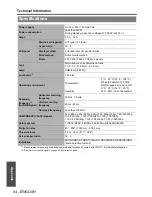 Предварительный просмотр 54 страницы Panasonic PT-AE3000E Operating Instructions Manual