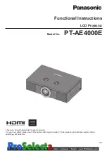 Panasonic PT-AE4000 Functional Instructions preview