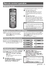 Preview for 13 page of Panasonic PT-AE4000 Functional Instructions