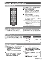 Preview for 13 page of Panasonic PT-AE4000E Functional Instructions