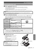 Предварительный просмотр 27 страницы Panasonic PT-AE4000E Operating Instructions Manual