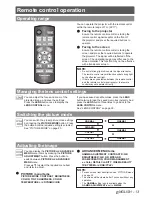 Preview for 13 page of Panasonic PT-AE4000U Functional Instructions