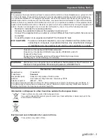 Предварительный просмотр 3 страницы Panasonic PT-AE4000U Operating Instructions Manual