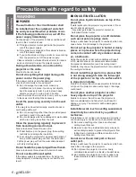 Предварительный просмотр 6 страницы Panasonic PT-AE4000U Operating Instructions Manual