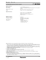 Preview for 3 page of Panasonic PT-AE7000 Specification