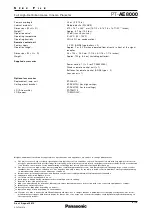 Preview for 3 page of Panasonic PT-AE8000 Manual