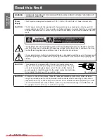 Preview for 6 page of Panasonic PT-AE8000U Operating Instructions Manual