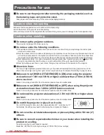 Preview for 14 page of Panasonic PT-AE8000U Operating Instructions Manual