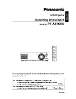 Panasonic PT-AE900UEC Operating Operating Manual preview