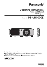 Panasonic PT-AH1000E Operating Instructions Manual preview