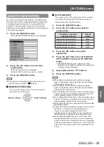 Preview for 39 page of Panasonic PT-AH100EH Operating Instructions (Functional Manual)